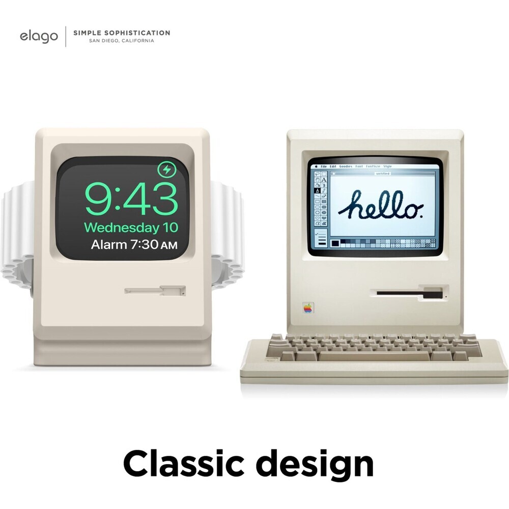 ELAGO-WT3-Macintosh-stojanek-pro-Apple-Watch-Ultra-kremovy