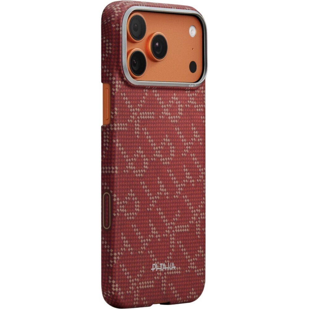 Pitaka-Ultra-Slim-Case-MagSafe-kryt-iPhone-17-Pro-Max-Monogram-Gold-Red
