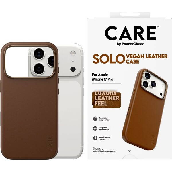 PanzerGlass-CARE-SOLO-MagSafe-kryt-z-veganske-kuze-iPhone-17-Pro-hnedy