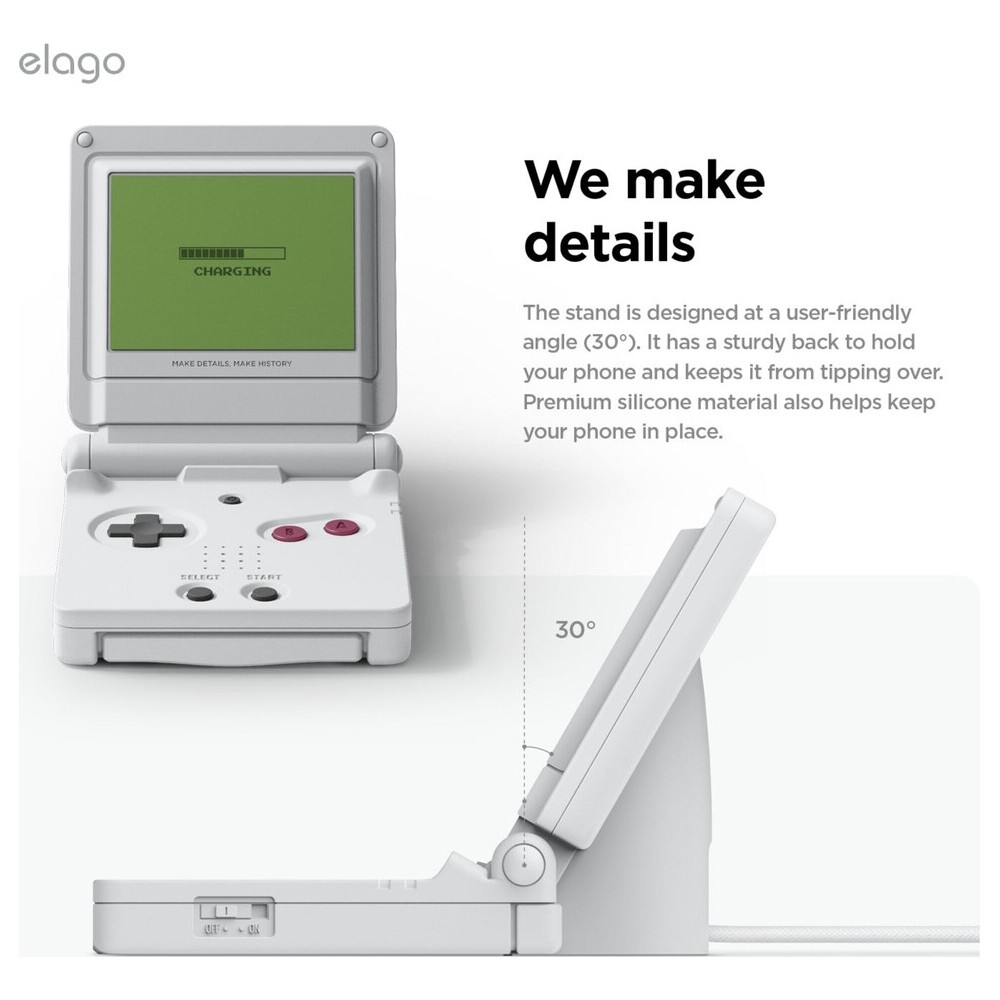 ELAGO-Retro-W5-Magsafe-iPhone-stojanek-bily
