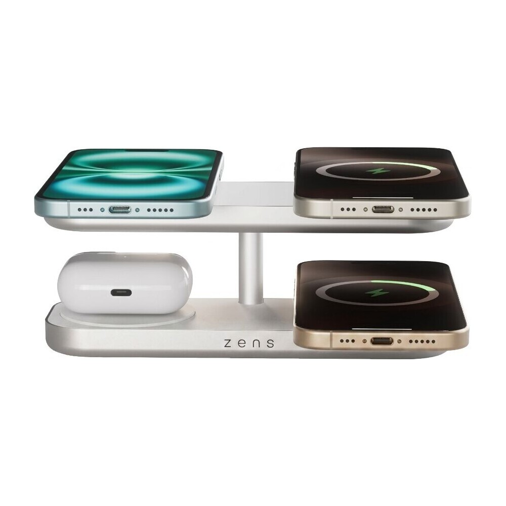ZENS-Quattro-Charger-Pro-4-MagSafe-Qi2-nabijeci-stanice-4x-15W-bila