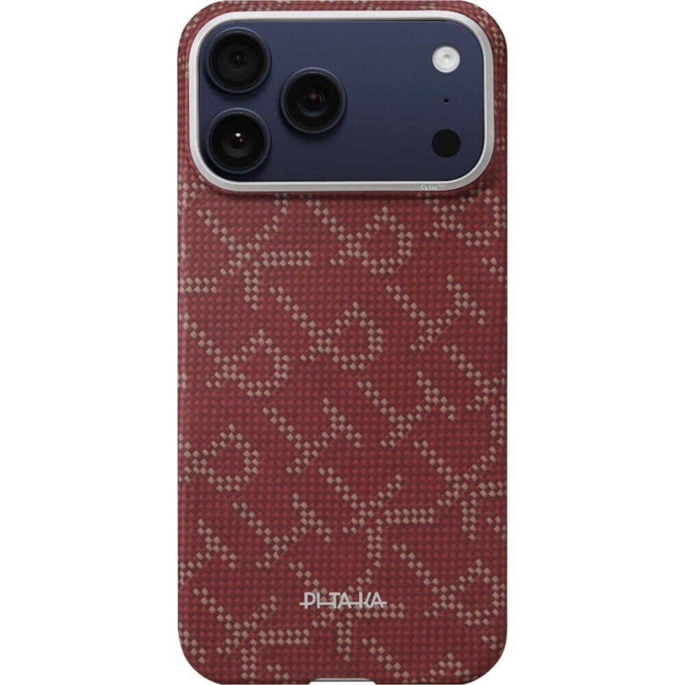 Pitaka-Ultra-Slim-Case-MagSafe-kryt-iPhone-17-Pro-Monogram-Gold-Red