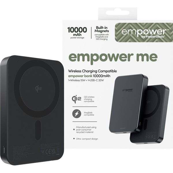 PanzerGlass-empower-bezdratova-Qi2-powerbanka-10000-mAh-MagSafe-cerna