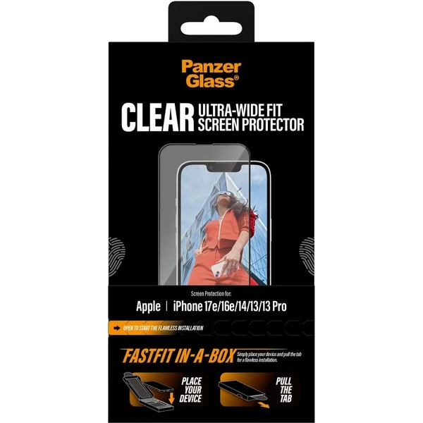 PanzerGlass-Ultra-Wide-Fit-sklo-Apple-iPhone-17e-16e-14-13-13-Pro-s-bezprasnym-instalacnim-boxem