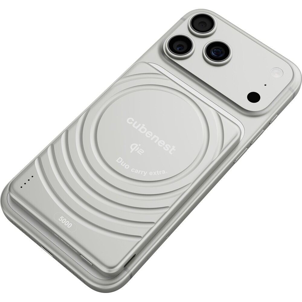 CubeNest-SQ1B3D-SlimDual-Qi2-MagSafe-powerbanka-5000-mAh-stribrna