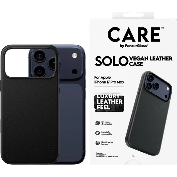 PanzerGlass-CARE-SOLO-MagSafe-kryt-z-veganske-kuze-iPhone-17-Pro-Max-cerny