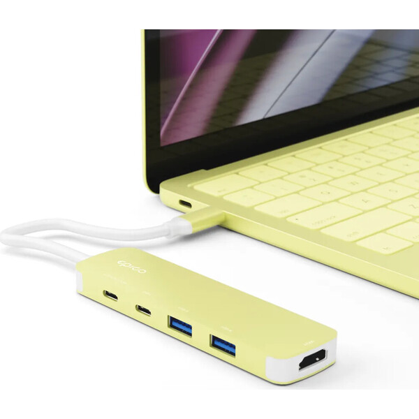 Epico-UltraHub-5in1-Slim-Alu-USB-C-Hub-EH15-citrusove-zluty