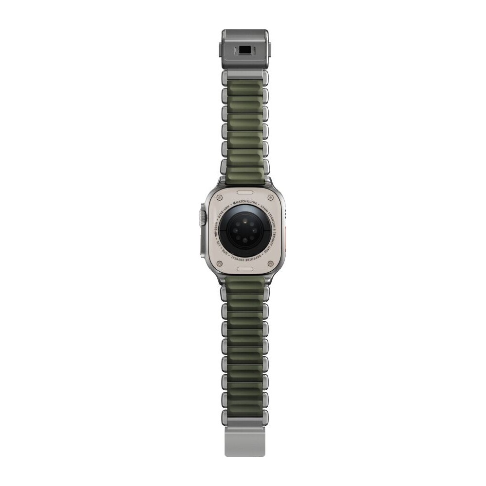 Nomad-Stratos-Band-FKM-reminek-Apple-Watch-45-46-49mm-Natural-Titanium-Forest-Green