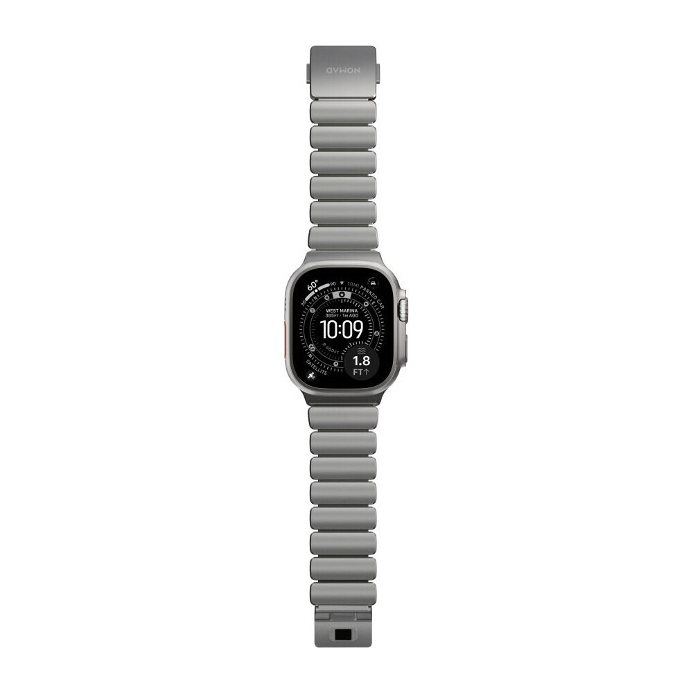 Nomad-Stratos-Band-FKM-reminek-Apple-Watch-45-46-49mm-Natural-Titanium-Forest-Green
