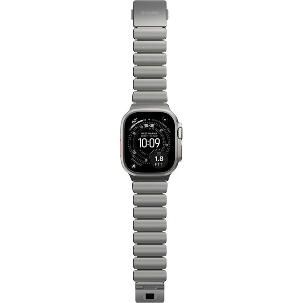 Nomad-Stratos-Band-FKM-reminek-Apple-Watch-45-46-49mm-Natural-Titanium-Forest-Green