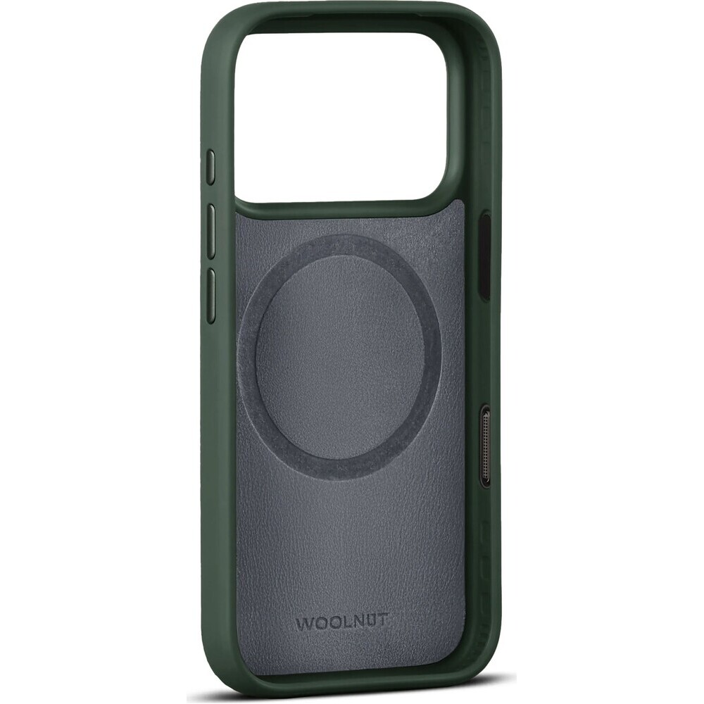 Woolnut-MagSafe-kozeny-kryt-iPhone-18-Pro-tmave-zeleny