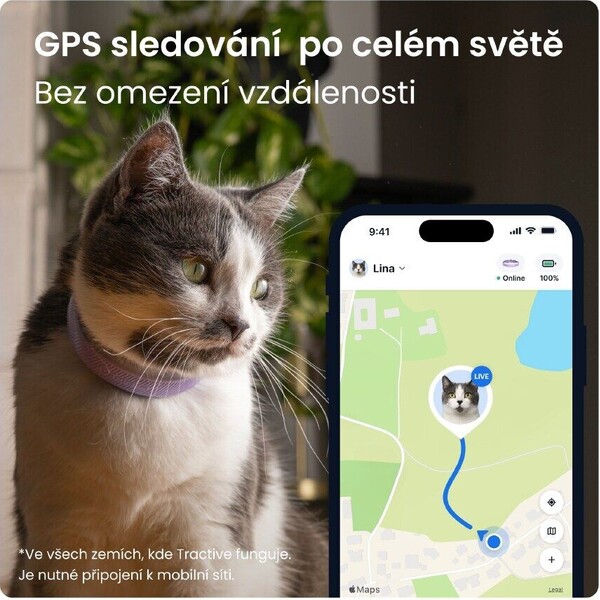 Tractive-CAT-6-Mini-chytry-GPS-lokator-pro-kocky-levandulovy