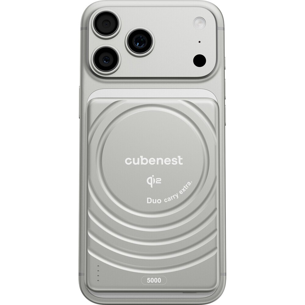 CubeNest-SQ1B3D-SlimDual-Qi2-MagSafe-powerbanka-5000-mAh-stribrna