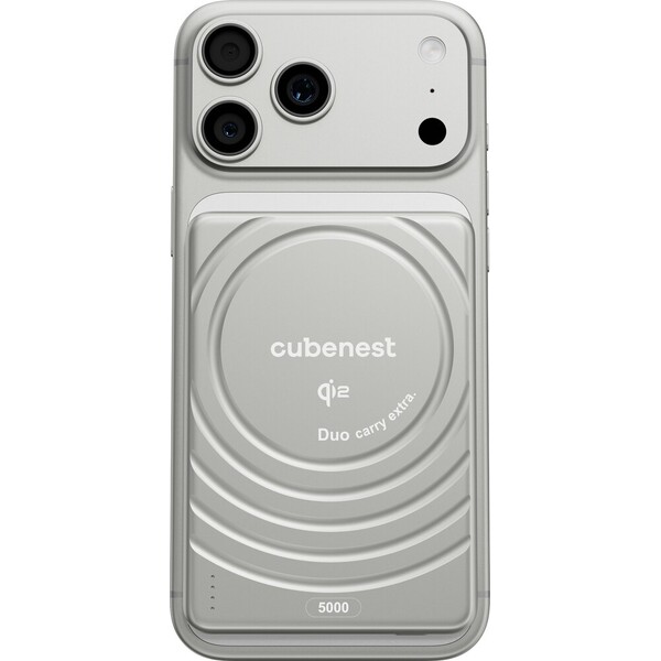 CubeNest-SQ1B3D-SlimDual-Qi2-MagSafe-powerbanka-5000-mAh-stribrna