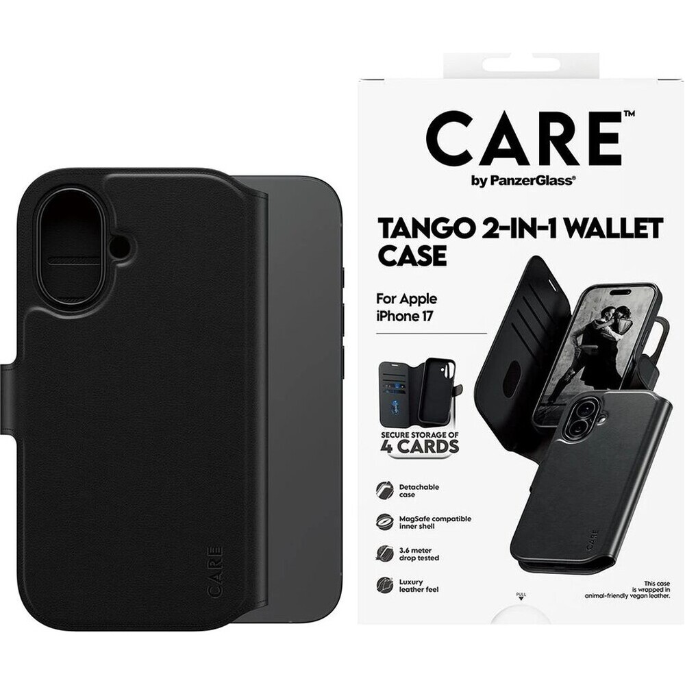 PanzerGlass-CARE-Tango-2v1-Wallet-MagSafe-pouzdro-Apple-iPhone-17e-16e-cerne