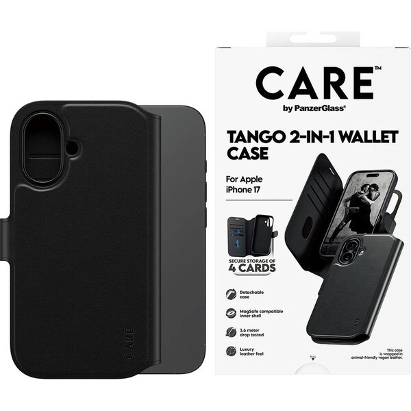 PanzerGlass-CARE-Tango-2v1-Wallet-MagSafe-pouzdro-Apple-iPhone-17e-16e-cerne
