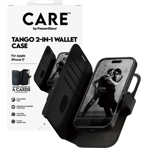 PanzerGlass-CARE-Tango-2v1-Wallet-MagSafe-pouzdro-Apple-iPhone-17e-16e-cerne