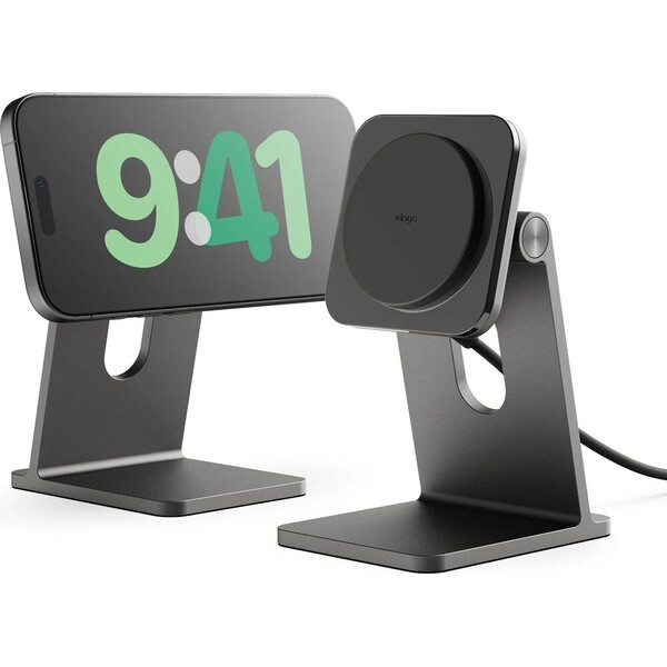 ELAGO-Wireless-Charging-Aluminium-Stand-Qi2-MagSafe-nabijeci-stojanek-15W-cerny