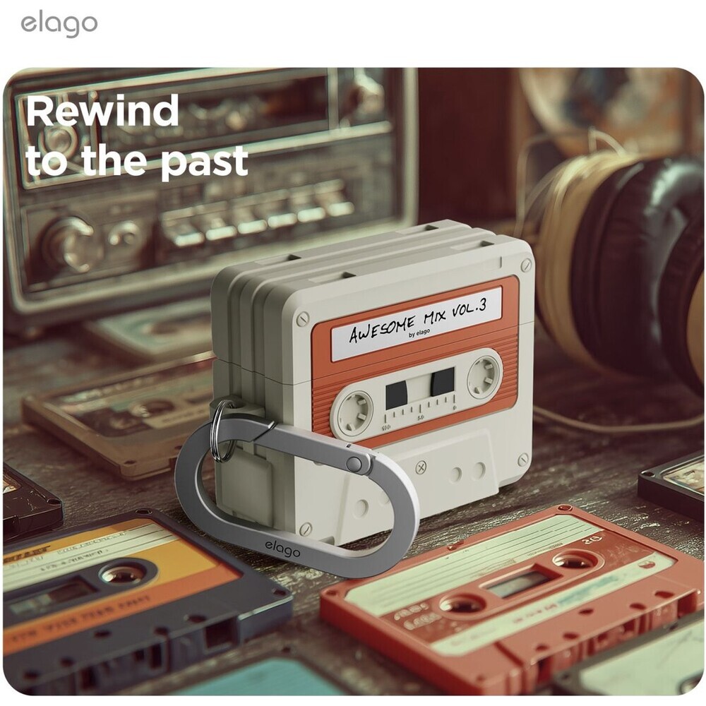 ELAGO-Cassette-TAPE-pouzdro-AirPods-Pro-3-bezove