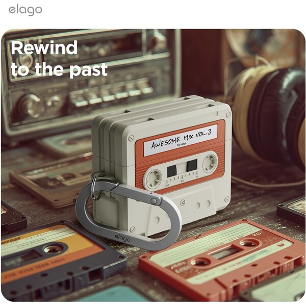 ELAGO-Cassette-TAPE-pouzdro-AirPods-Pro-3-bezove