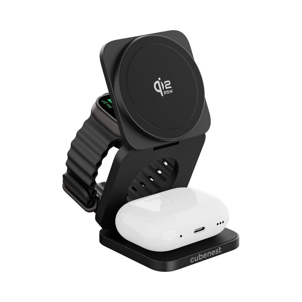Cubenest-SQ312-Ultra-Qi2-2-MagSafe-3v1-nabijecka-35W-cerna