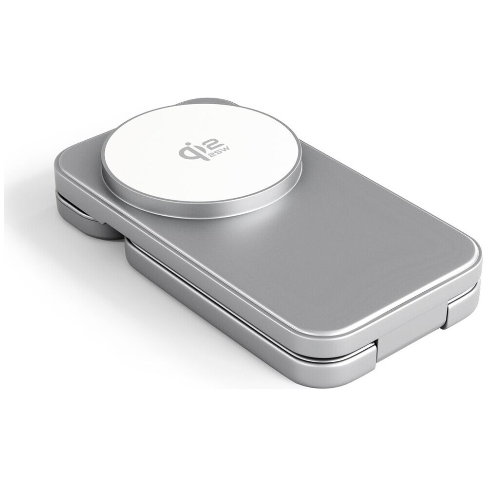 Spello-ForceBase-Qi2-25W-3in1-Fold-MagSafe-nabijeci-stojanek-stribrny