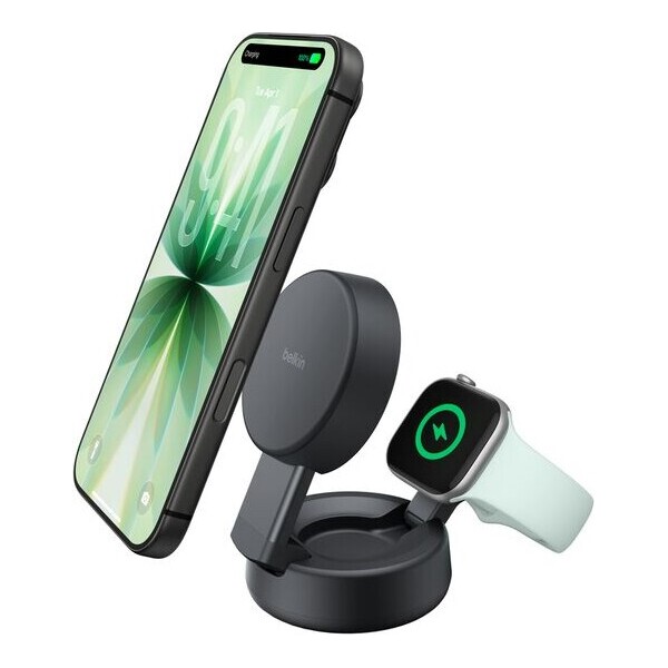 Belkin-UltraCharge-PRO-Qi2-25W-2v1-MagSafe-nabijecka-tmave-seda
