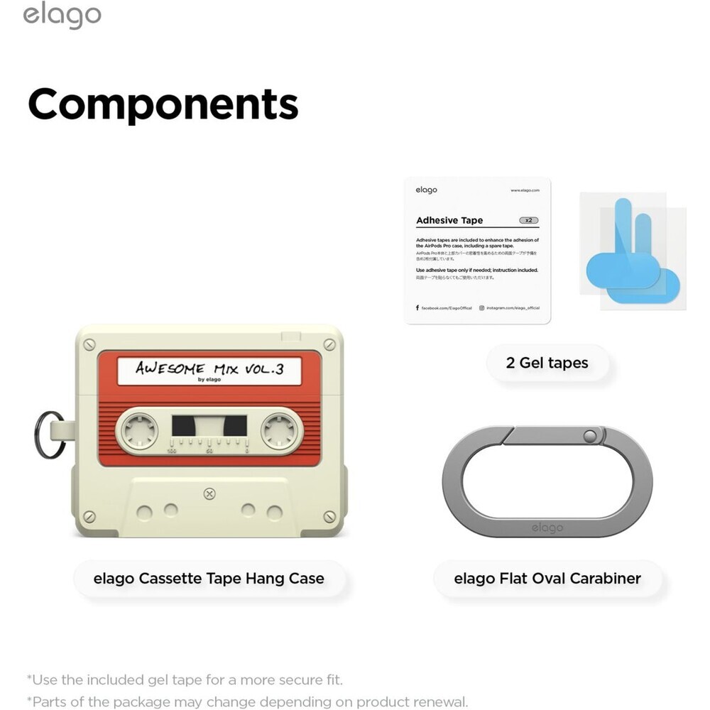 ELAGO-Cassette-TAPE-pouzdro-AirPods-Pro-3-bezove