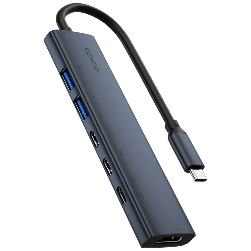 Epico-UltraHub-6in1-Slim-Alu-USB-C-Hub-EH20-temne-inkoustovy