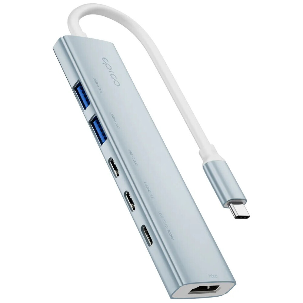 Epico-UltraHub-6in1-Slim-Alu-USB-C-Hub-EH20-blankytne-modry