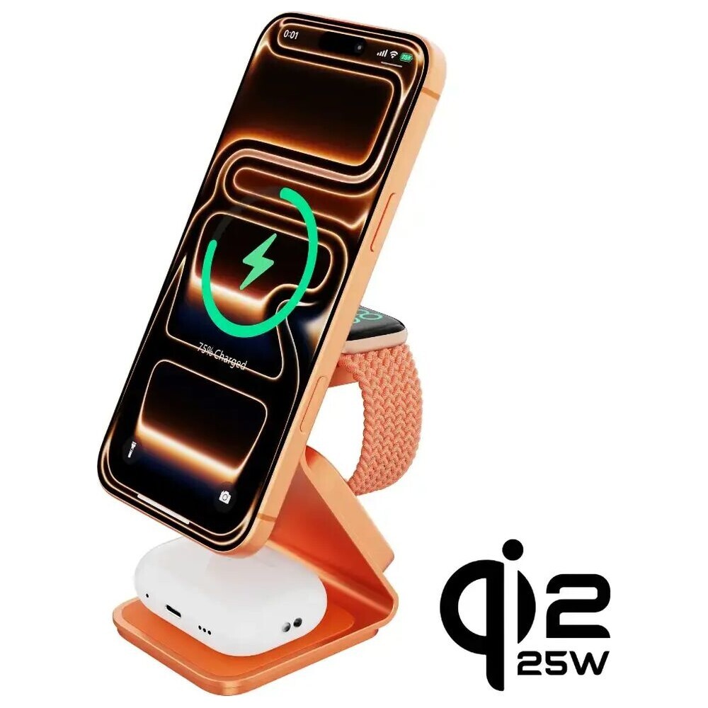 Cubenest-SQ314-Qi2-2-MagSafe-3v1-nabijecka-35W-oranzova