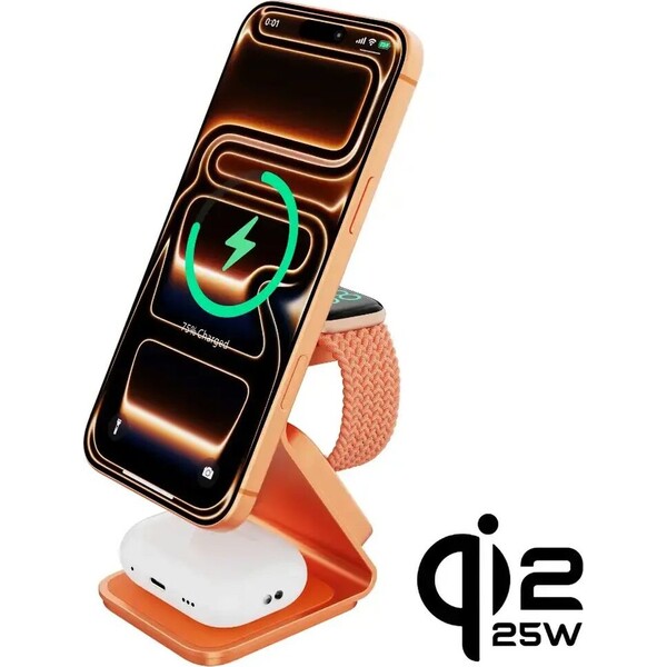 Cubenest-SQ314-Qi2-2-MagSafe-3v1-nabijecka-35W-oranzova