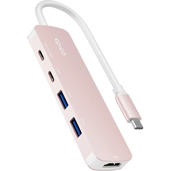 Epico-UltraHub-5in1-Slim-Alu-USB-C-Hub-EH15-rumena