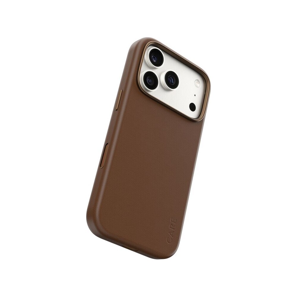 PanzerGlass-CARE-SOLO-MagSafe-kryt-z-veganske-kuze-iPhone-17-Pro-hnedy