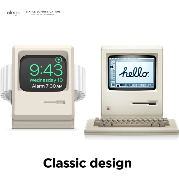 ELAGO-WT3-Macintosh-stojanek-pro-Apple-Watch-Ultra-cerny