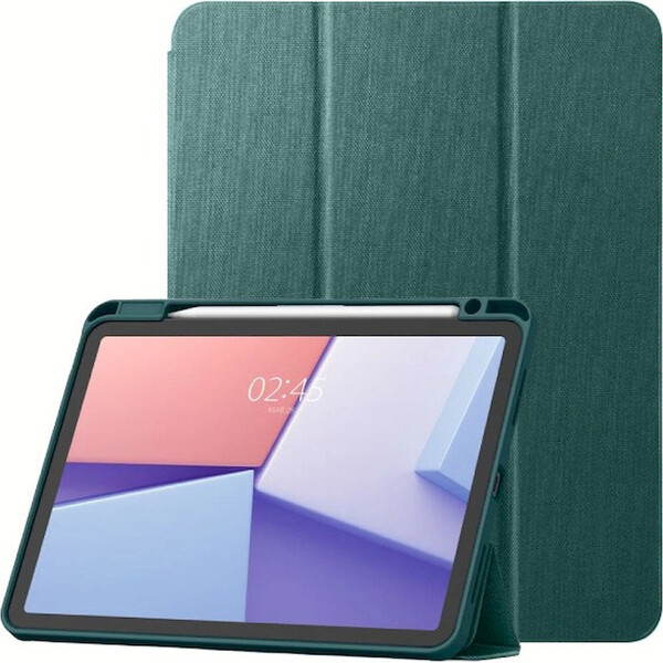 Spigen-Urban-Fit-flipove-pouzdro-iPad-Pro-13-2025-tmave-zelene