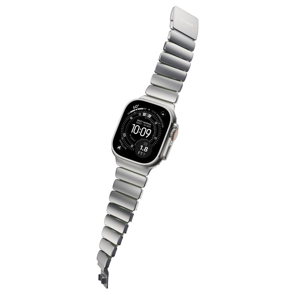 Nomad-Stratos-Band-FKM-reminek-Apple-Watch-45-46-49mm-Natural-Titanium-Forest-Green