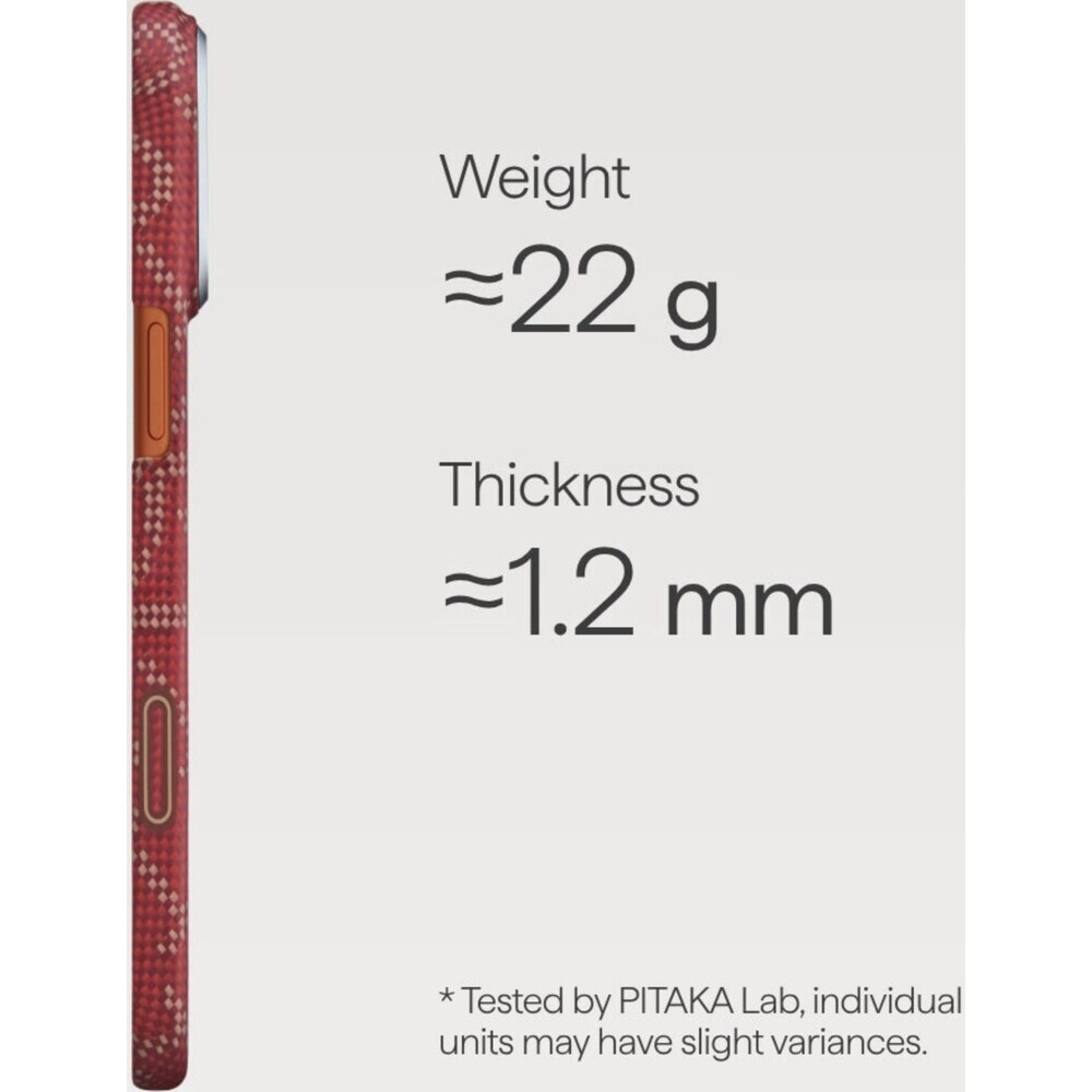 Pitaka-Ultra-Slim-Case-MagSafe-kryt-iPhone-17-Pro-Monogram-Gold-Red
