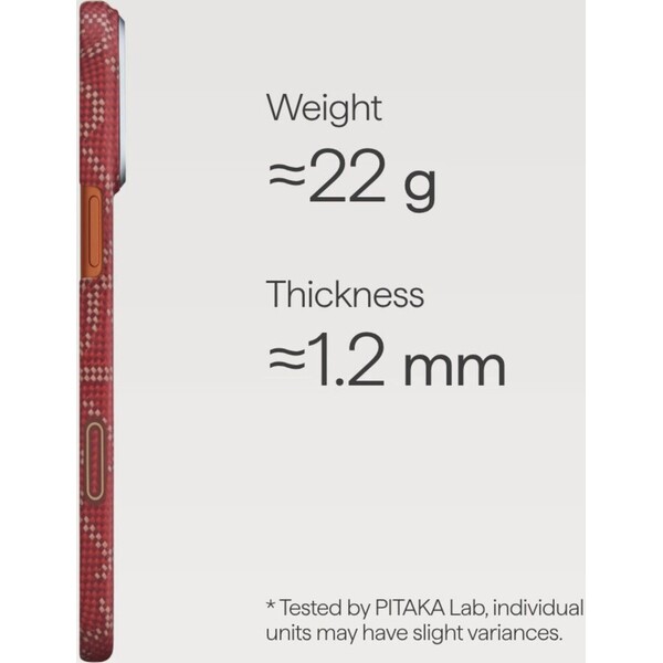 Pitaka-Ultra-Slim-Case-MagSafe-kryt-iPhone-17-Pro-Monogram-Gold-Red