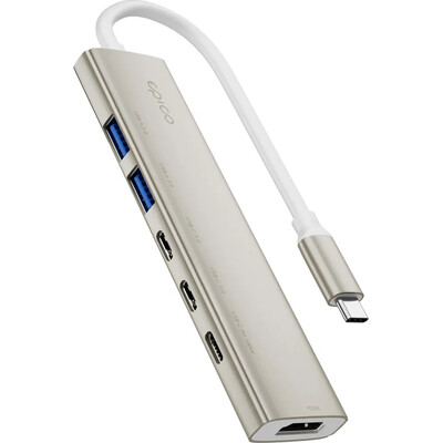 Epico UltraHub 6in1 Slim Alu USB-C Hub EH20 hvězdně bílý