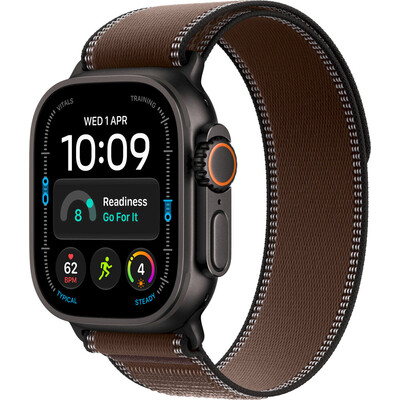Apple Watch 49/46/45/44mm tmavě umbrový trailový tah z černého titanu M/L