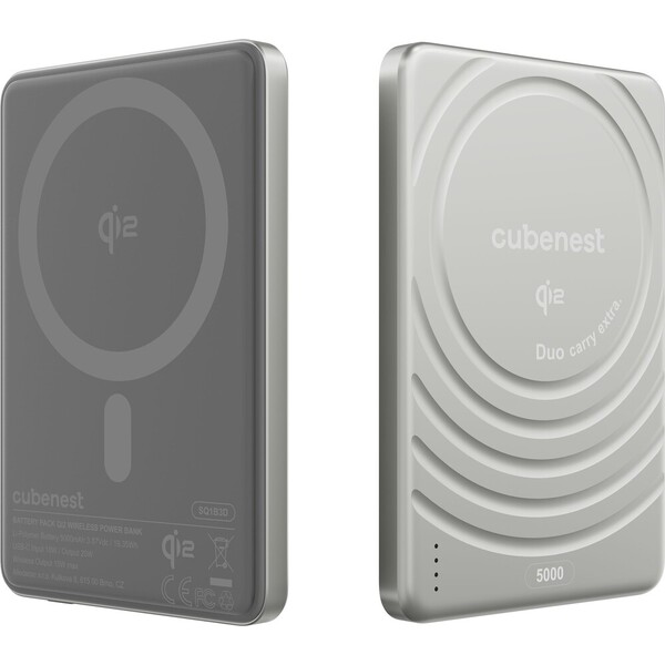 CubeNest-SQ1B3D-SlimDual-Qi2-MagSafe-powerbanka-5000-mAh-stribrna