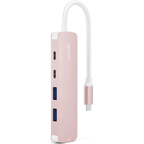 Epico-UltraHub-5in1-Slim-Alu-USB-C-Hub-EH15-rumena