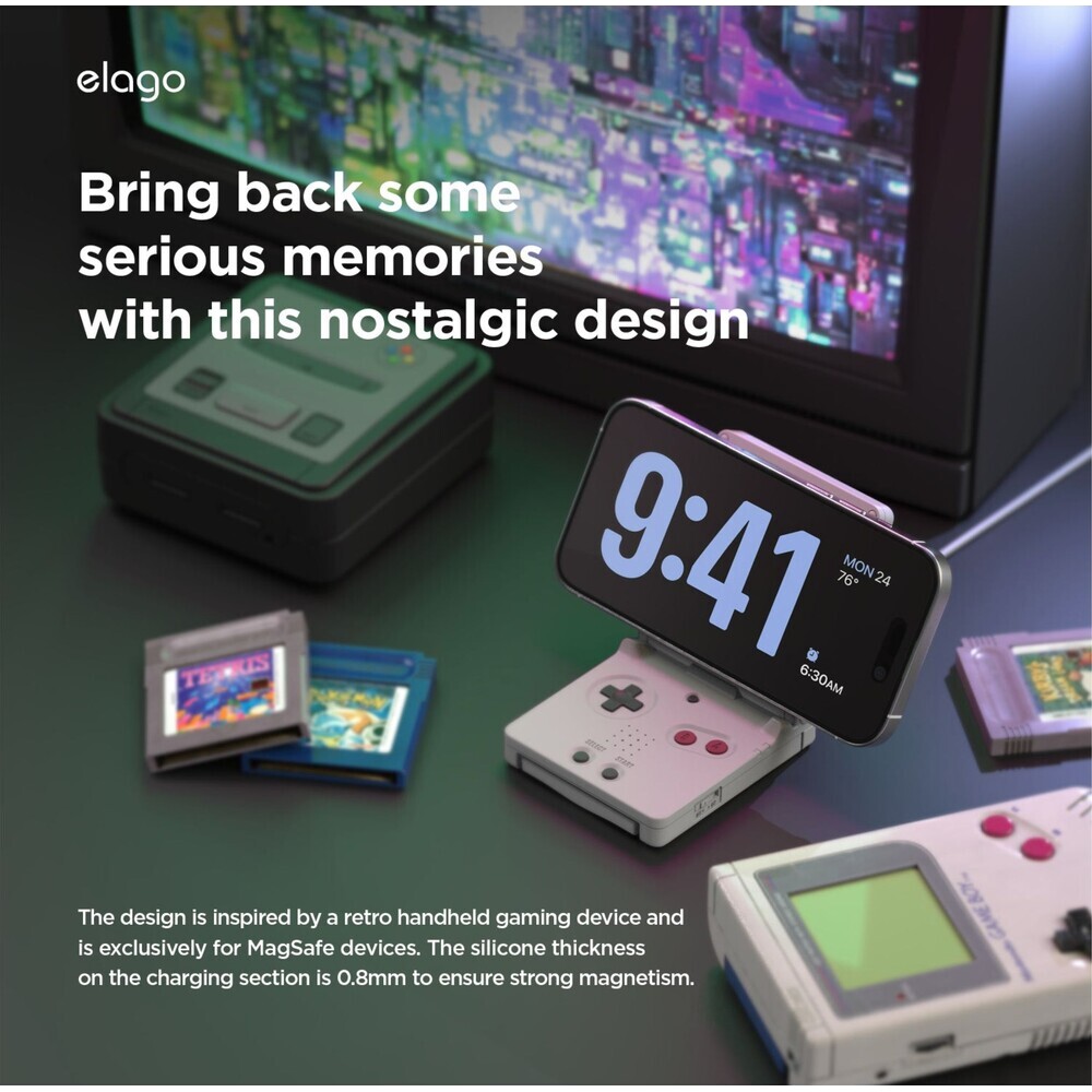 ELAGO-Retro-W5-Magsafe-iPhone-stojanek-bily