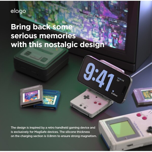 ELAGO-Retro-W5-Magsafe-iPhone-stojanek-bily