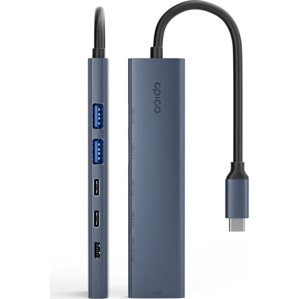 Epico-UltraHub-6in1-Slim-Alu-USB-C-Hub-EH20-temne-inkoustovy