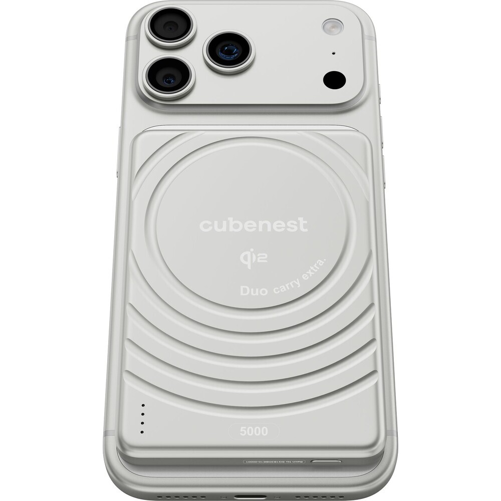 CubeNest-SQ1B3D-SlimDual-Qi2-MagSafe-powerbanka-5000-mAh-stribrna