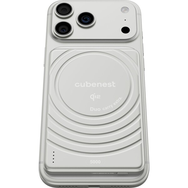 CubeNest-SQ1B3D-SlimDual-Qi2-MagSafe-powerbanka-5000-mAh-stribrna