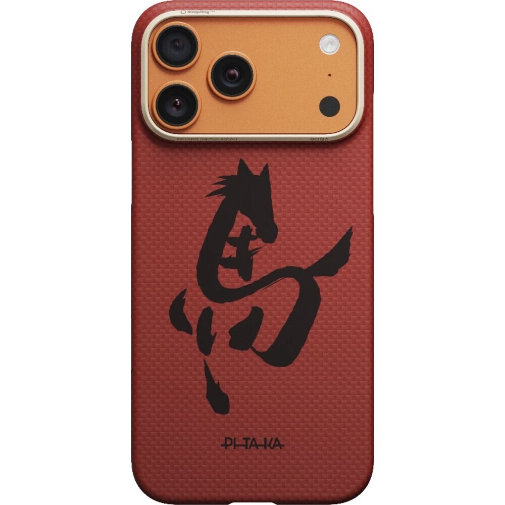 Pitaka-Edge-Case-Ink-Horse-MagSafe-kryt-iPhone-17-Pro-Cinnabar