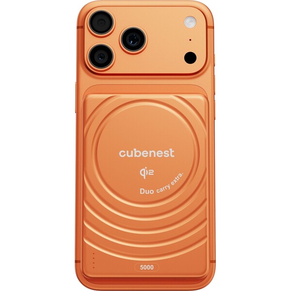 CubeNest-SQ1B3D-SlimDual-Qi2-MagSafe-powerbanka-5000-mAh-oranzova